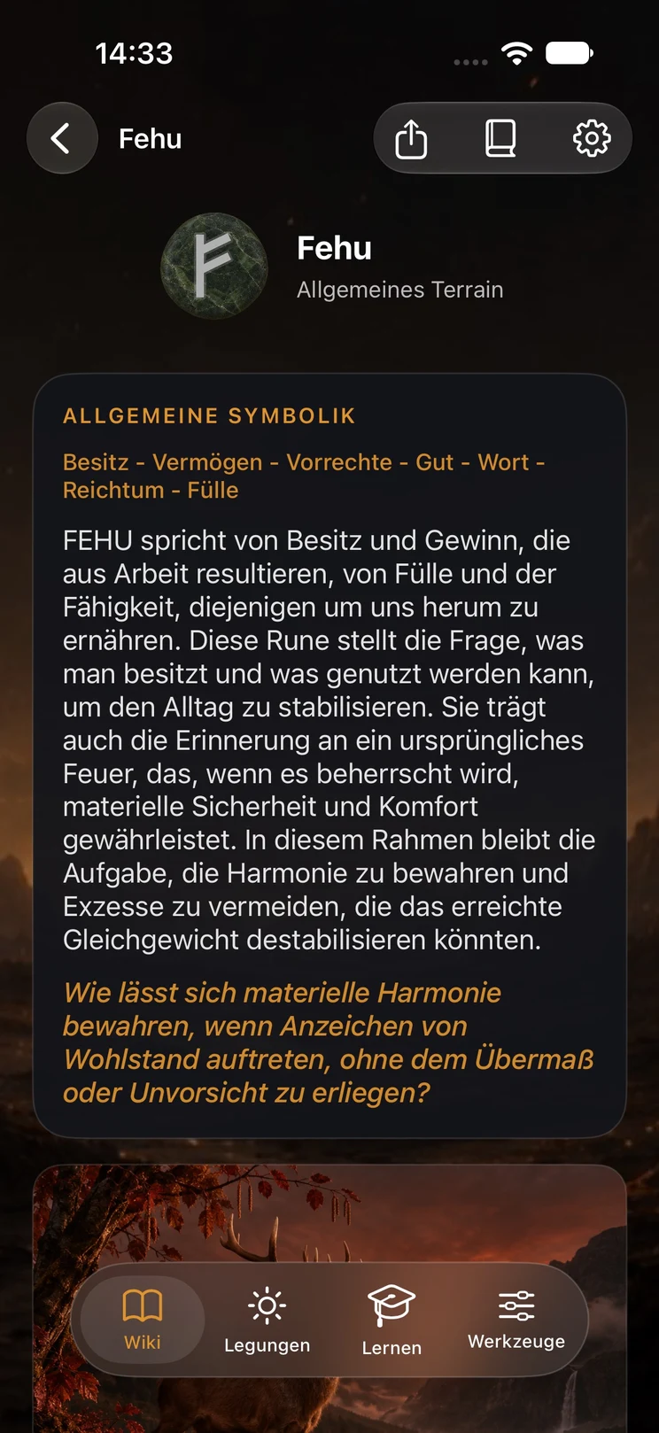 Runen, Zeichen für Zeichen